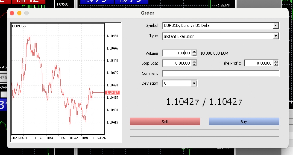 Making a forex trade on XM MT5 platform