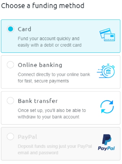 CMC Markets payment methods