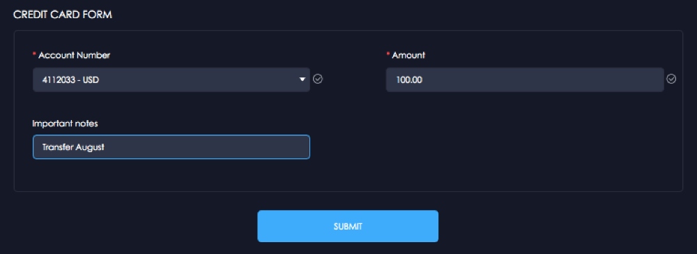Making a deposit in Moneta Markets client portal