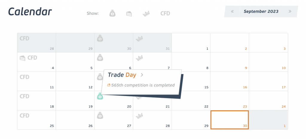 Contest calendar at RoboForex