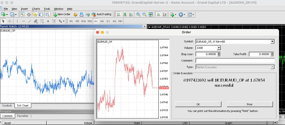 Trading forex binary options on GC Options MetaTrader 4 platform