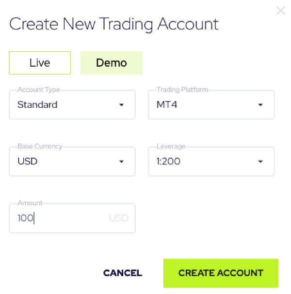 Opening a Global Prime demo account