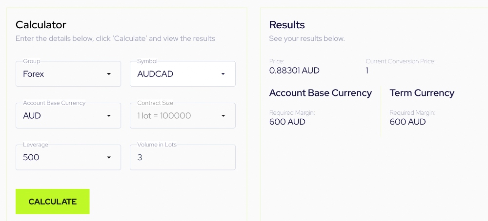 Using the margin calculator at Global Prime