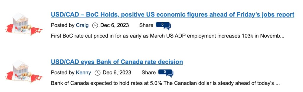 CAD MarketPulse analysis at OANDA Canada